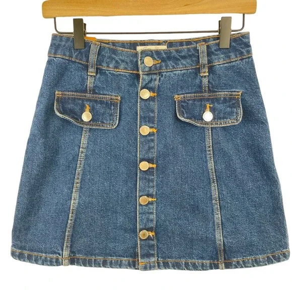 Zara Authentic Denim by TRF Womens Mini Skirt Blue SZ 6 - Picture 1 of 2